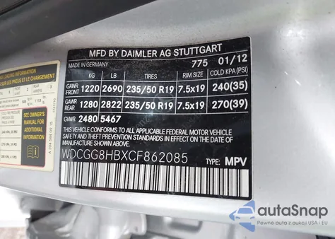 2012 Mercedes-Benz Glk 350 4Matic from USA, damaged, VIN WDCGG8HBXCF862085